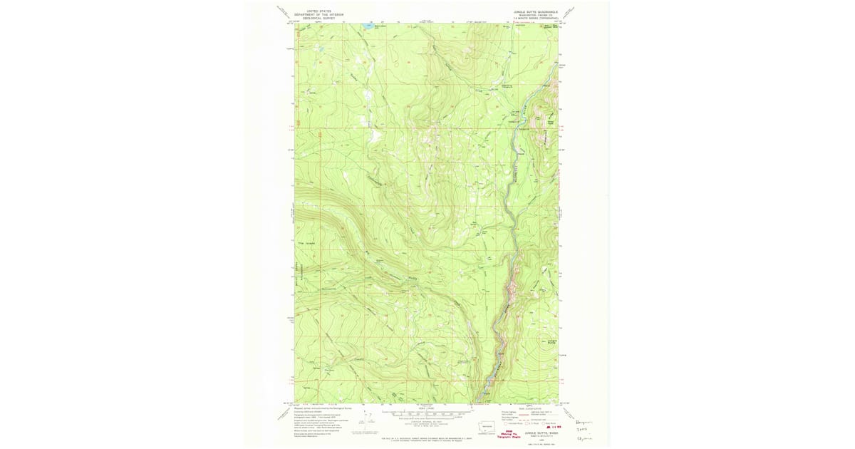 1970 Map of Jungle Butte, Yakima County, WA — High-Res | Pastmaps