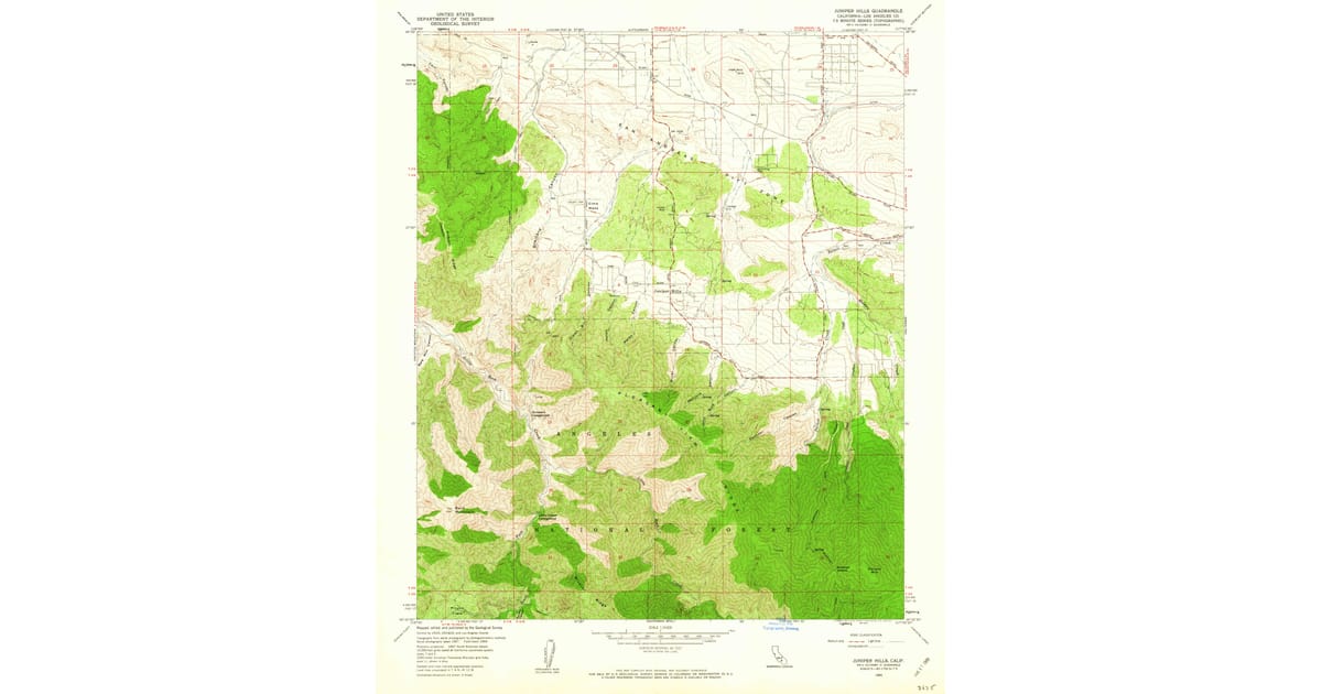 1959 Map of Juniper Hills, Los Angeles County, CA — High-Res | Pastmaps