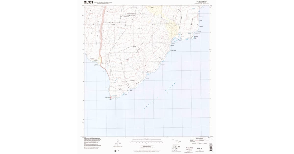 1995 Map of Kalae, Hawaii County, HI — High-Res | Pastmaps