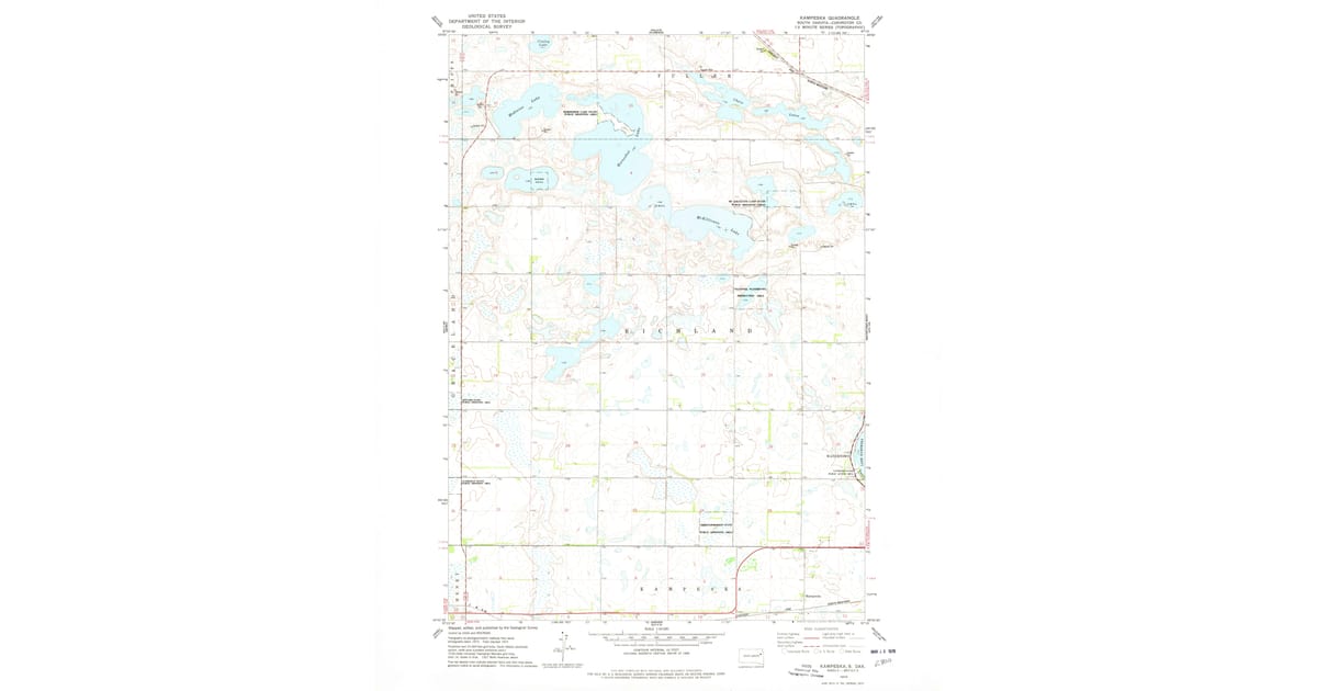 1973 Map of Kampeska, Codington County, SD — High-Res | Pastmaps