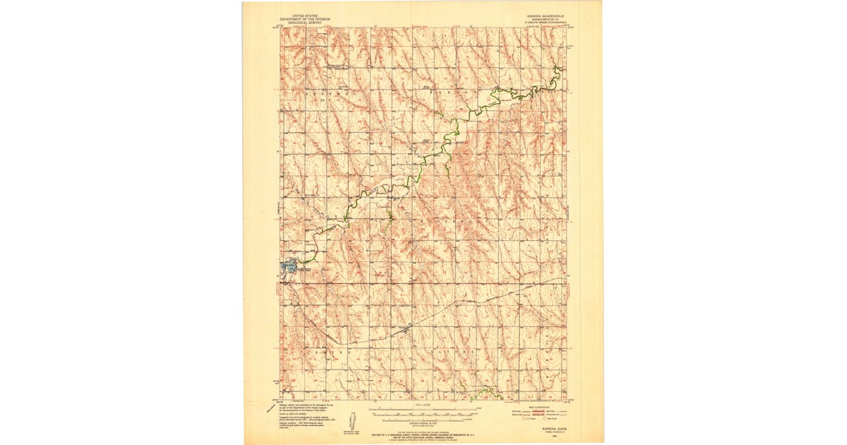 1951 Map of Kanona, Decatur County, KS — High-Res | Pastmaps