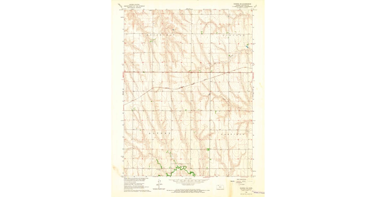 1965 Map of Kanona SE, Decatur County, KS — High-Res | Pastmaps