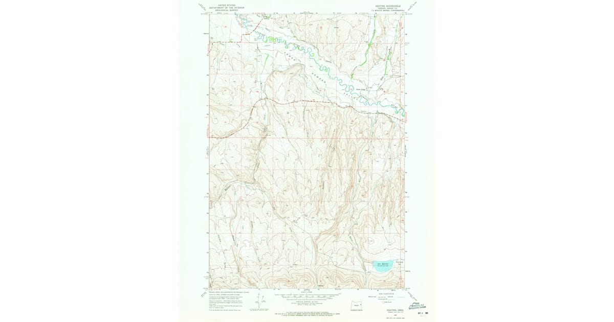 1967 Map of Keating, Baker County, OR — High-Res | Pastmaps
