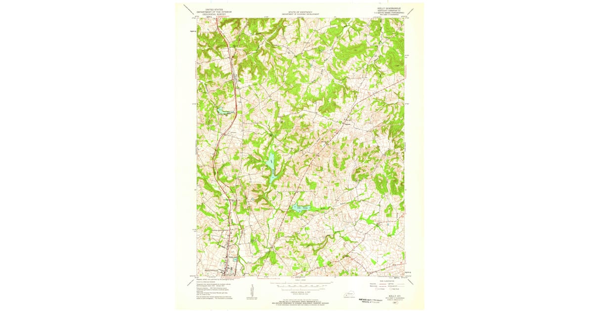 1957 Map of Kelly, Christian County, KY — High-Res | Pastmaps