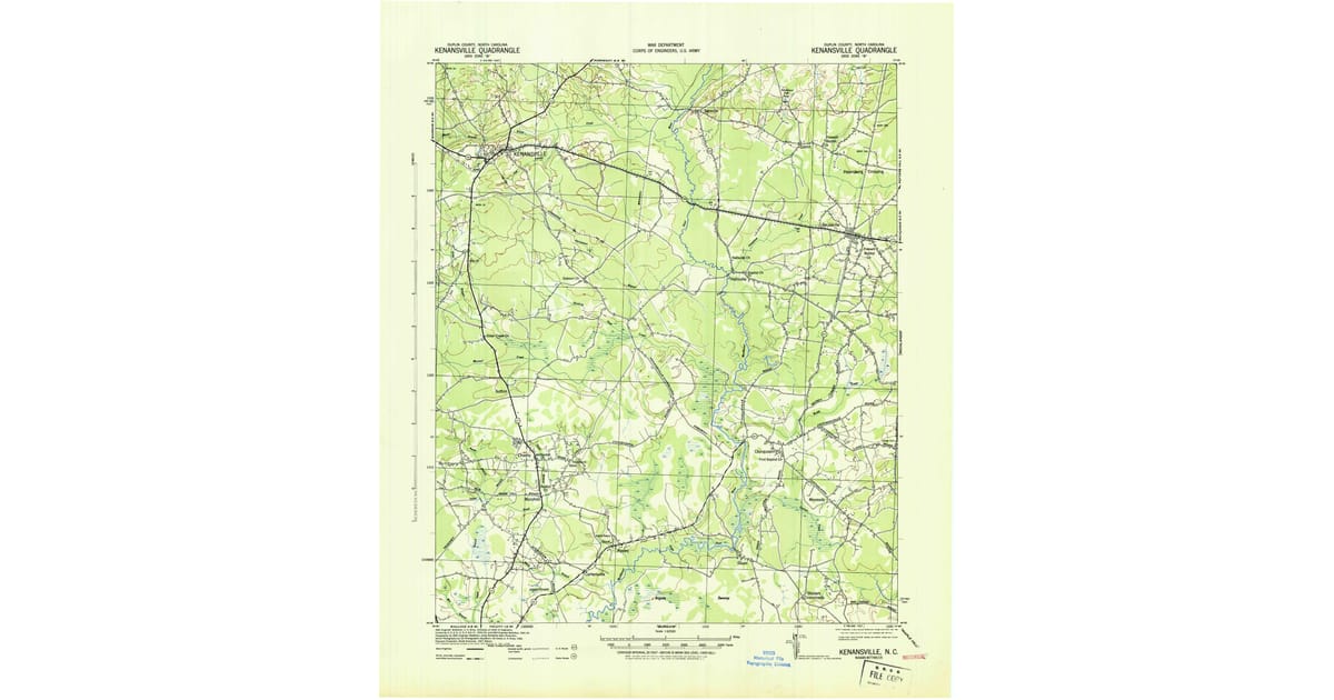 Old Maps of Kenansville NC for - Kenansville Duplin County Nc Usgs Topo 1943 Og 1200x630 