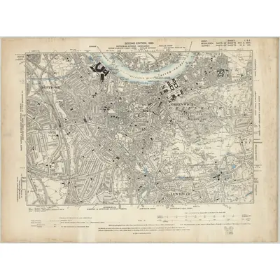 1893 Map of Kent I.SE, 1899 Print