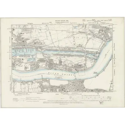 1893 Map of Kent II.NW, 1899 Print