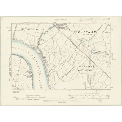 1895 Map of Kent III.NW, 1898 Print