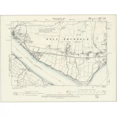 1895 Map of Kent III.SE, 1898 Print