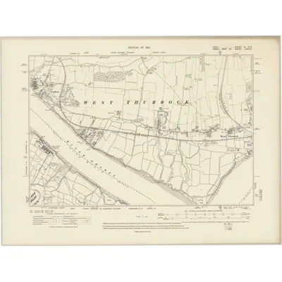1907 Map of Kent III.SE, 1910 Print