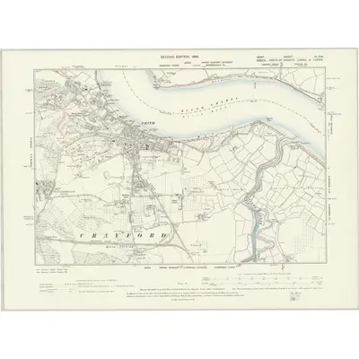 1895 Map of Kent III.SW, 1898 Print