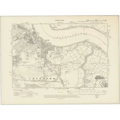 1907 Map of Kent III.SW, 1910 Print
