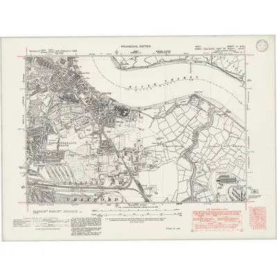 1938 Map of Kent III.SW, 1946 Print