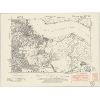 1938 Map of Kent III.SW, 1950 Print