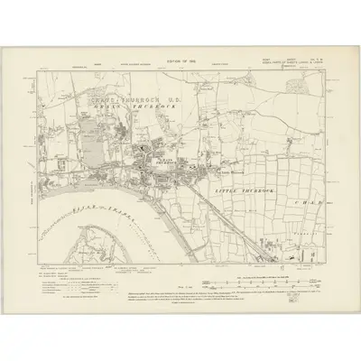1907 Map of Kent IIIA.SW, 1910 Print