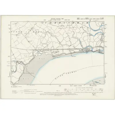 1895 Map of Kent IV.NW, 1898 Print