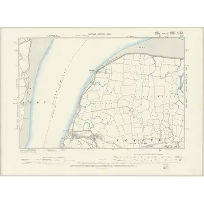 1895 Map of Kent IV.SW, 1898 Print