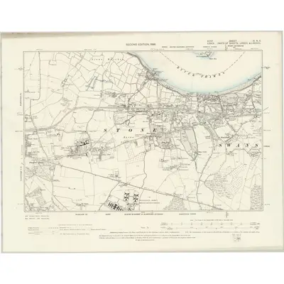 1895 Map of Kent IX.NE, 1898 Print