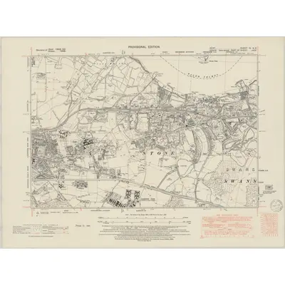 1938 Map of Kent IX.NE, 1950 Print