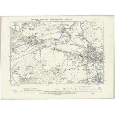 1895 Map of Kent IX.NW, 1898 Print