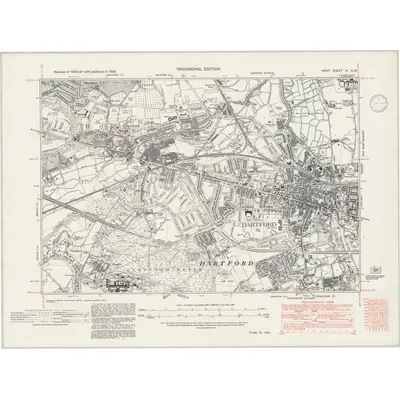 1938 Map of Kent IX.NW, 1946 Print
