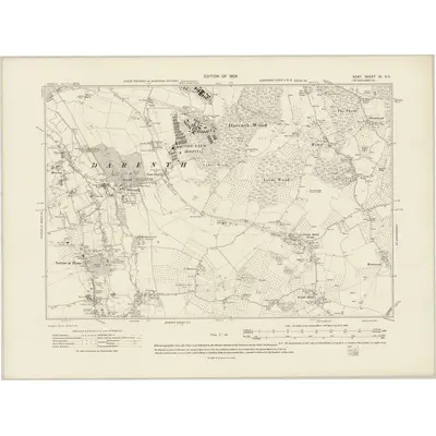 1907 Map of Kent IX.SE, 1909 Print