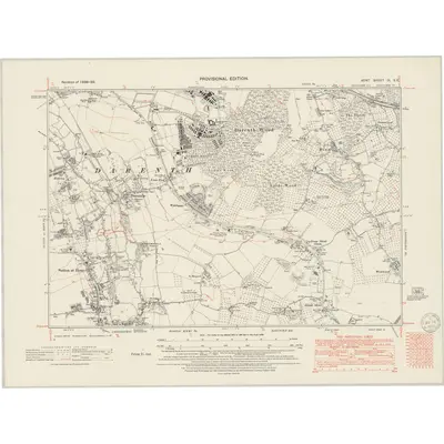 1938 Map of Kent IX.SE, 1950 Print