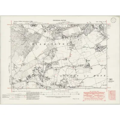 1938 Map of Kent IX.SW, 1946 Print