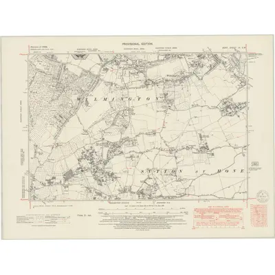 1939 Map of Kent IX.SW, 1950 Print