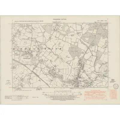 1936 Map of Kent L.NE, 1950 Print