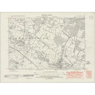 1938 Map of Kent L.NE, 1947 Print