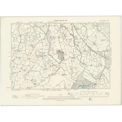 1895 Map of Kent L.NW, 1897 Print