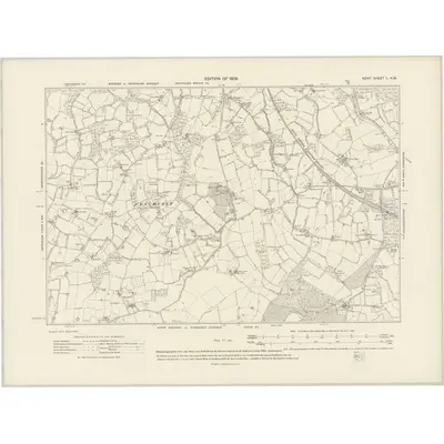 1907 Map of Kent L.NW, 1909 Print