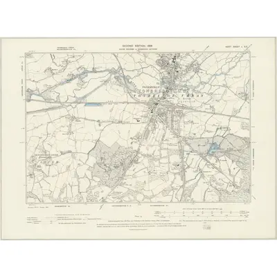 1895 Map of Kent L.SE, 1898 Print