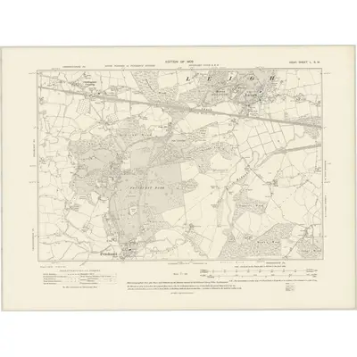 1907 Map of Kent L.SW, 1909 Print