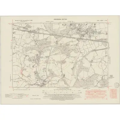 1938 Map of Kent L.SW, 1950 Print