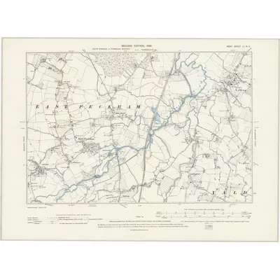 1895 Map of Kent LI.NE, 1898 Print