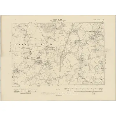 1907 Map of Kent LI.NE, 1909 Print