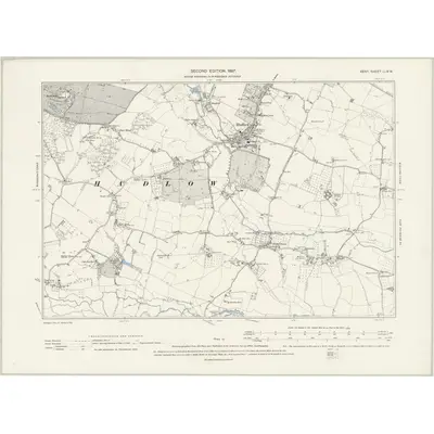 1895 Map of Kent LI.NW, 1897 Print