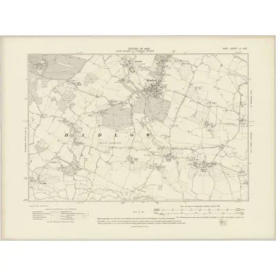 1907 Map of Kent LI.NW, 1909 Print