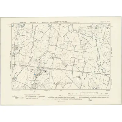 1895 Map of Kent LI.SE, 1898 Print