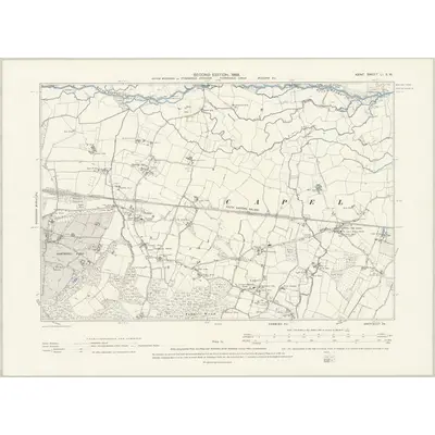 1895 Map of Kent LI.SW, 1898 Print