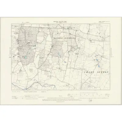 1896 Map of Kent LII.NE, 1898 Print
