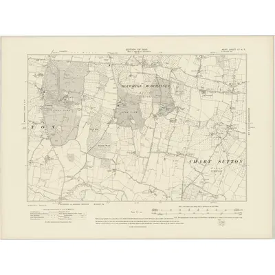 1907 Map of Kent LII.NE, 1909 Print
