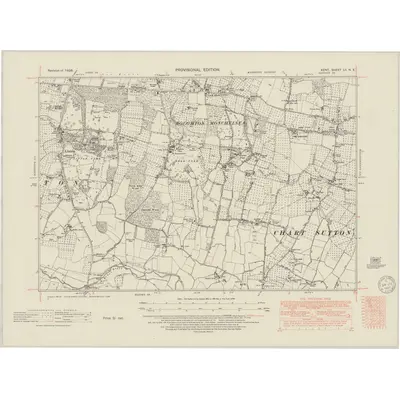 1938 Map of Kent LII.NE, 1950 Print