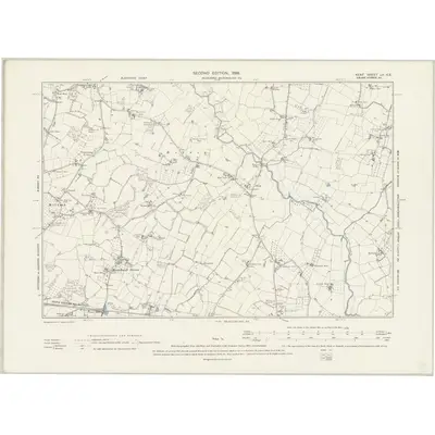 1895 Map of Kent LII.SE, 1898 Print