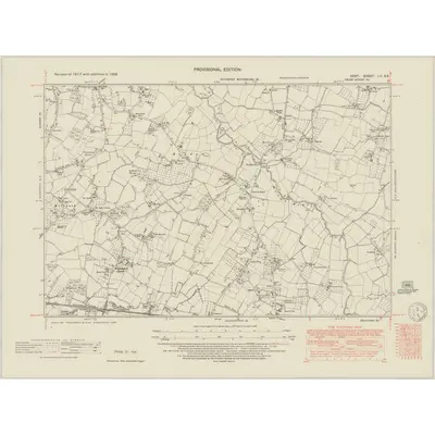 1938 Map of Kent LII.SE, 1950 Print