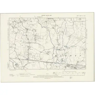 1895 Map of Kent LII.SW, 1897 Print