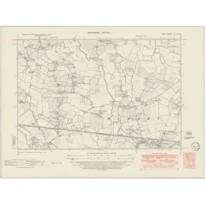 1938 Map of Kent LII.SW, 1950 Print