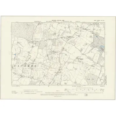 1896 Map of Kent LIII.NE, 1898 Print